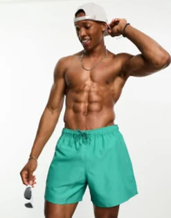 Swimwear*DESIGN Swim Shorts In Short Length In Turquoise Grey Violet