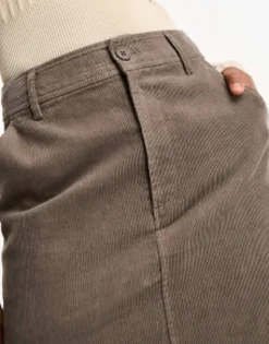Tall*DESIGN Tall Cord Pocket A-Line Mini Skirt In Taupe