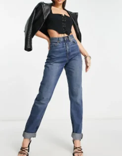 Tall*Tall Design High Waist 'Slouchy' Mom Jean In Midwash