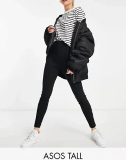 Tall*DESIGN Tall High Waist Trousers Skinny Fit In Black
