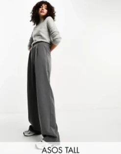 Tall*DESIGN Tall Relaxed Dad Trouser In Grey