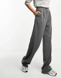 Tall*DESIGN Tall Relaxed Dad Trouser In Grey