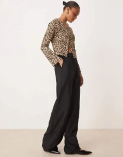 Tall*DESIGN Tall Relaxed Dad Trouser In Black