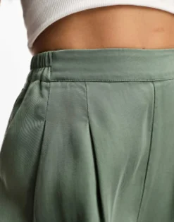 Tall*DESIGN Tall Wide Leg Trouser In Dark Green