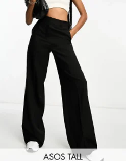 Tall*DESIGN Tall Wide Leg Trouser In Black