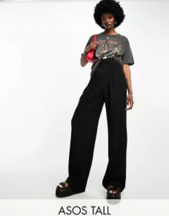 Tall*DESIGN Tall Wide Leg Trouser In Black