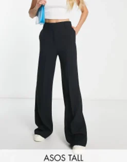Tall*DESIGN Tall Wide Leg Trouser In Black