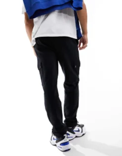 Tracksuits*DESIGN Tapered Cargo Joggers With Toggle In Black