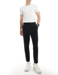 Trousers & Chinos*DESIGN Tapered Smart Trousers In Black