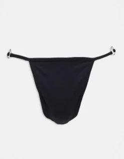 Underwear*DESIGN Thong In With Hardware Detail Black