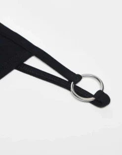 Underwear*DESIGN Thong In With Hardware Detail Black