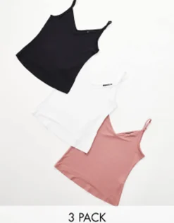 Multipacks*DESIGN Ultimate Cami With V-Neck In 3 Pack Save Black/White/Nude