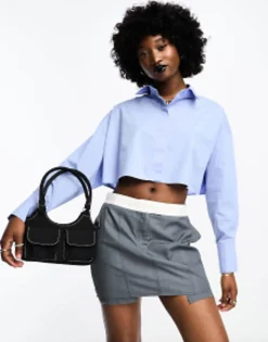 Shirts*DESIGN Ultimate Cropped Shirt In Blue
