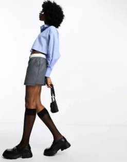 Shirts*DESIGN Ultimate Cropped Shirt In Blue