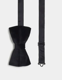 Ties*DESIGN Velvet Bow Tie In Black