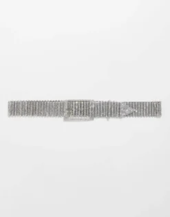 Belts*DESIGN Waist And Hip Embellished Crystal Belt Silver