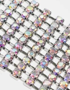 Belts*DESIGN Waist And Hip Embellished Crystal Belt Silver