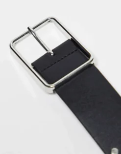 Belts*DESIGN Waist And Hip Jeans Belt With Studding And Square Buckle Black
