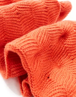 Scarves*DESIGN Warped Scarf In Warm Knit Orange