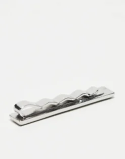 Ties*DESIGN Wedding Tie Bar In Brushed Tone Silver