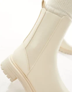 Chelsea Boots*DESIGN Wide Fit Alfie Chunky Chelsea Boots In Off-White Off White