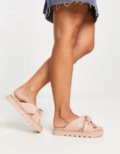 Flat Sandals*DESIGN Wide Fit Jemima Cross Strap Espadrilles In Light Pink