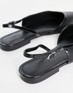 Flat Shoes*DESIGN Wide Fit Lane Slingback Ballet Flats In Black
