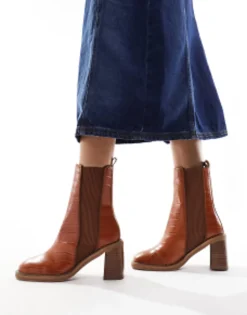 Chelsea Boots*DESIGN Wide Fit Ratings Leather Chelsea Boots In Tan Tan Leather