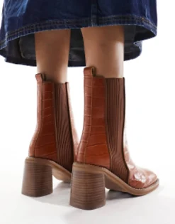 Chelsea Boots*DESIGN Wide Fit Ratings Leather Chelsea Boots In Tan Tan Leather