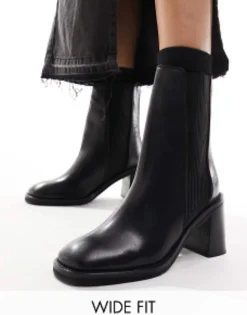 Chelsea Boots*DESIGN Wide Fit Ratings Leather Chelsea Boots In Black Black Leather