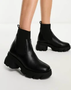 Chelsea Boots*DESIGN Wide Fit Reed Chunky Chelsea Boots In Black