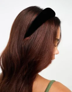 Hair Accessories*DESIGN Wide Padded Headband In Velvet Black