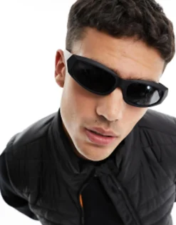 Sunglasses*DESIGN Wrap Around Racer Sunglasses In Matte Black