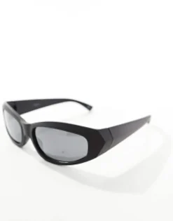 Sunglasses*DESIGN Wrap Around Racer Sunglasses In Matte Black