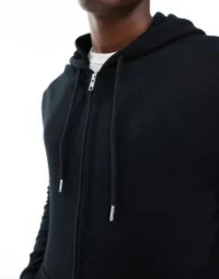 Tracksuits*DESIGN Zip Through Hoodie In Black