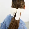 Hair Accessories*DesignB London Knitted Bow Hair Tie In White