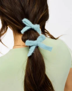 Hair Accessories*DesignB London Knitted Hair Ribbon In Sage Green