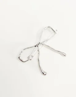 Hair Accessories*DesignB London Molten Bow Detail Hair Clip In Silver