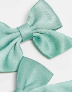 Hair Accessories*DesignB London Pack Of 2 Bow Hair Clips In Mint