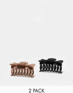 Hair Accessories*DesignB London Pack Of 2 Hair Claws In Black And Blush Multi