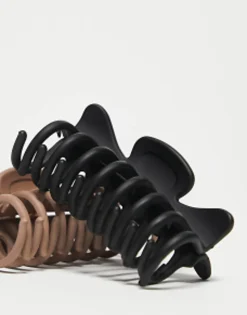 Hair Accessories*DesignB London Pack Of 2 Hair Claws In Black And Blush Multi