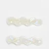 Hair Accessories*DesignB London Pack Of 2 Wavy Hair Clips In Resin White