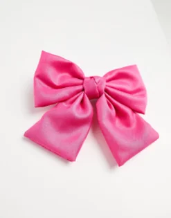 Hair Accessories*DesignB London Satin Hair Bow Clip Hot Pink