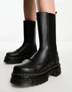 Chelsea Boots*Dr Martens Audrick Tall Chelsea In Nappa Leather Black