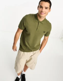 Polo Shirts*Fred Perry Plain Polo Shirt In Uniform Green
