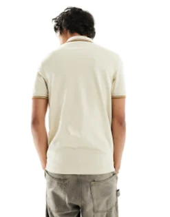 Polo Shirts*Fred Perry Twin Tipped Polo Shirt In Oatmeal Beige