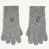 Gloves*Gant Wool Gloves In Grey With Shield Logo Dark Grey Melange