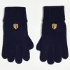 Gloves*Gant Wool Gloves In Navy With Shield Logo Evening Blue