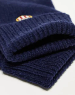 Gloves*Gant Wool Gloves In Navy With Shield Logo Evening Blue