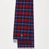 Scarves*Gant Wool Scarf In Red Check With Shield Logo Ruby Red
